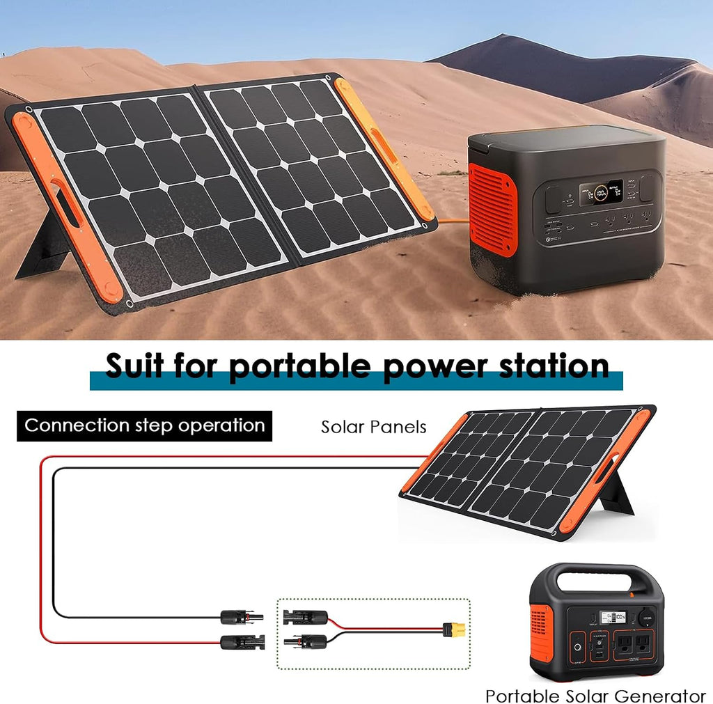 MOOKEERF Solar to XT60 Charge Extension Cable 100FT 12AWG XT60 Solar Cable for Portable Power Station Battery Pack