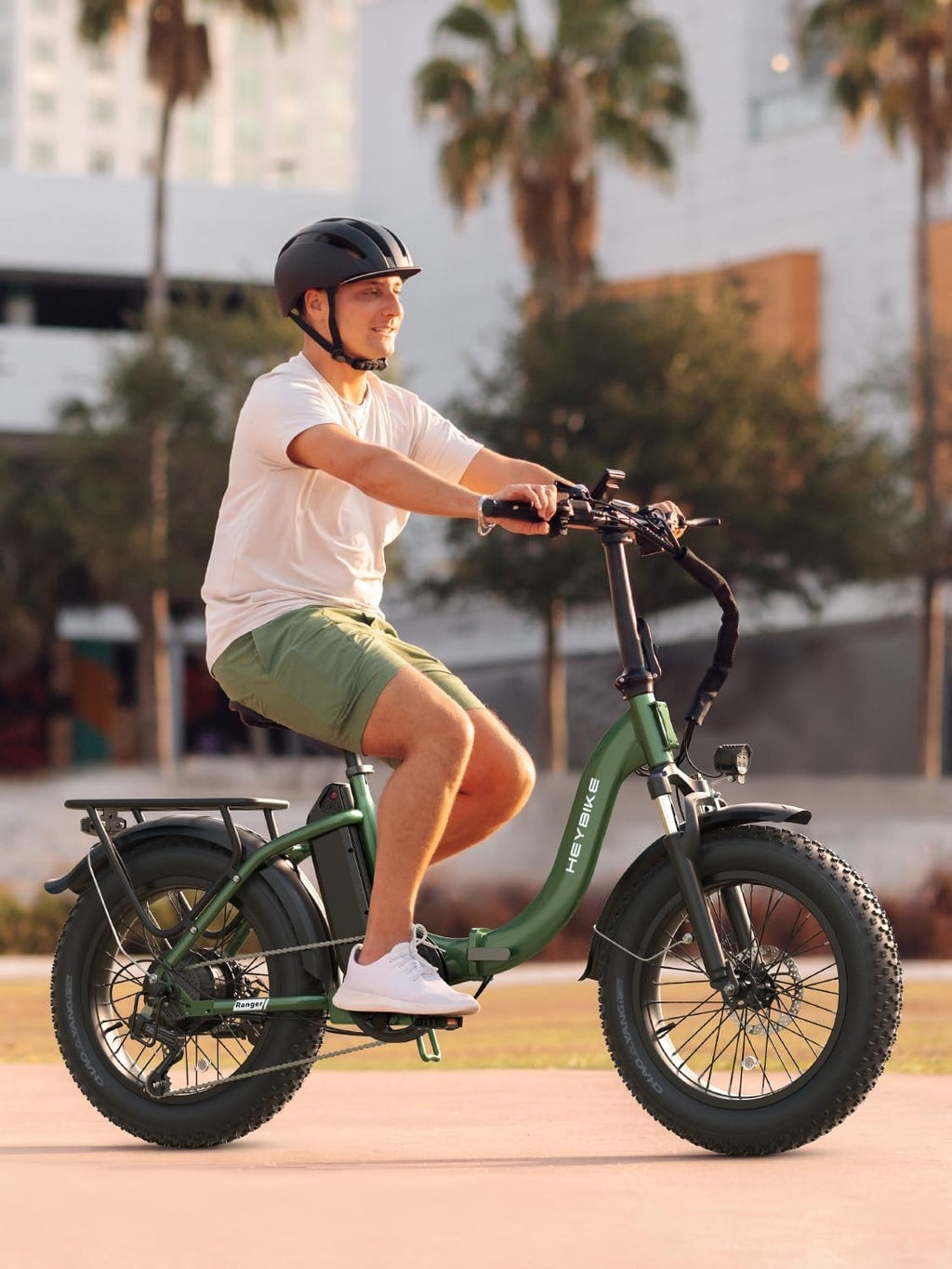 Heybike Ranger 2.0 Foldable Electric Bike for Adults, 20'*4 Fat Tire Ebike with 1400W Peak Motor, 28 MPH Max Speed, 600Wh Removable Battery, Up to 65 Miles Range, Front Suspension Step-Thru E Bike