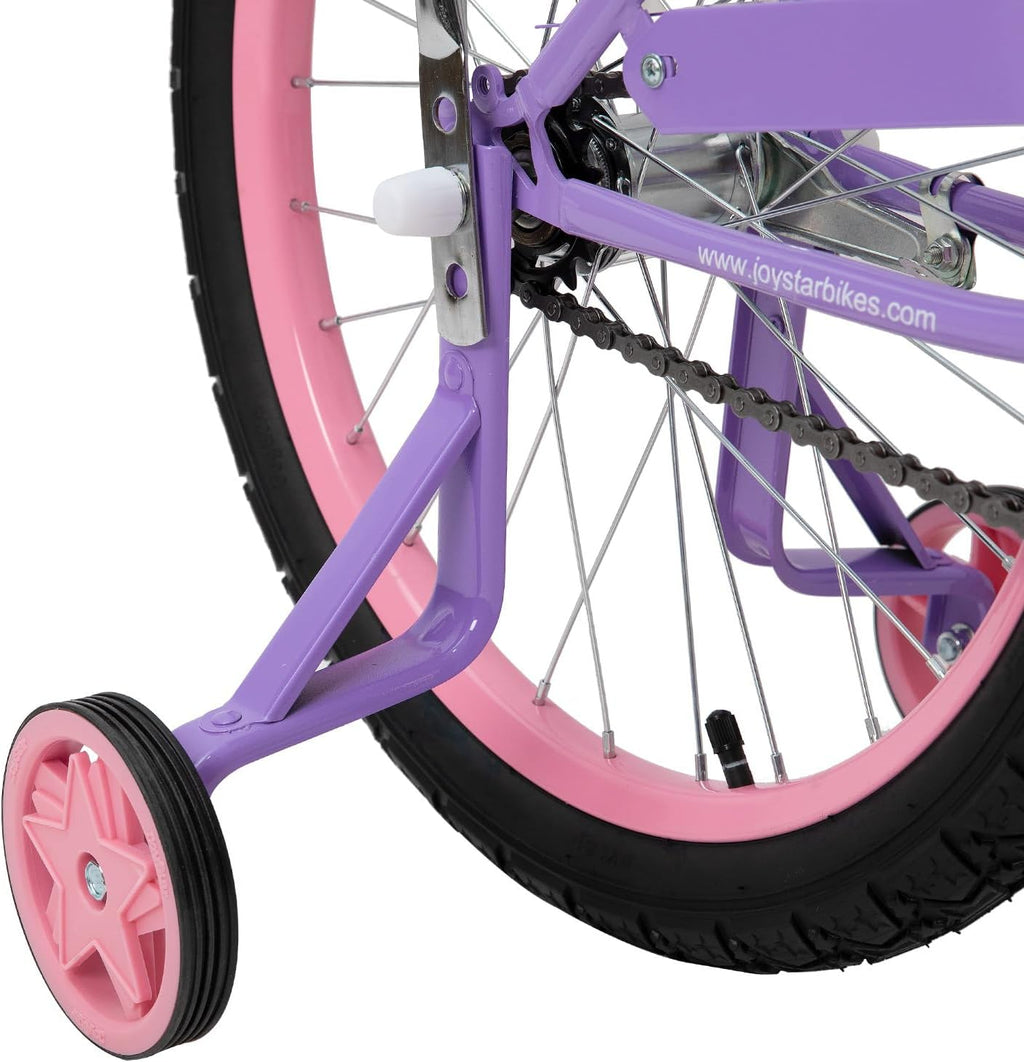 JOYSTAR Manteca 20 Inch Kids Bike with Training Wheels, Banana Seat Bike for Girls Ages 6 and Up, Kids' Bicycle, Adjustable Seat & Handlebars