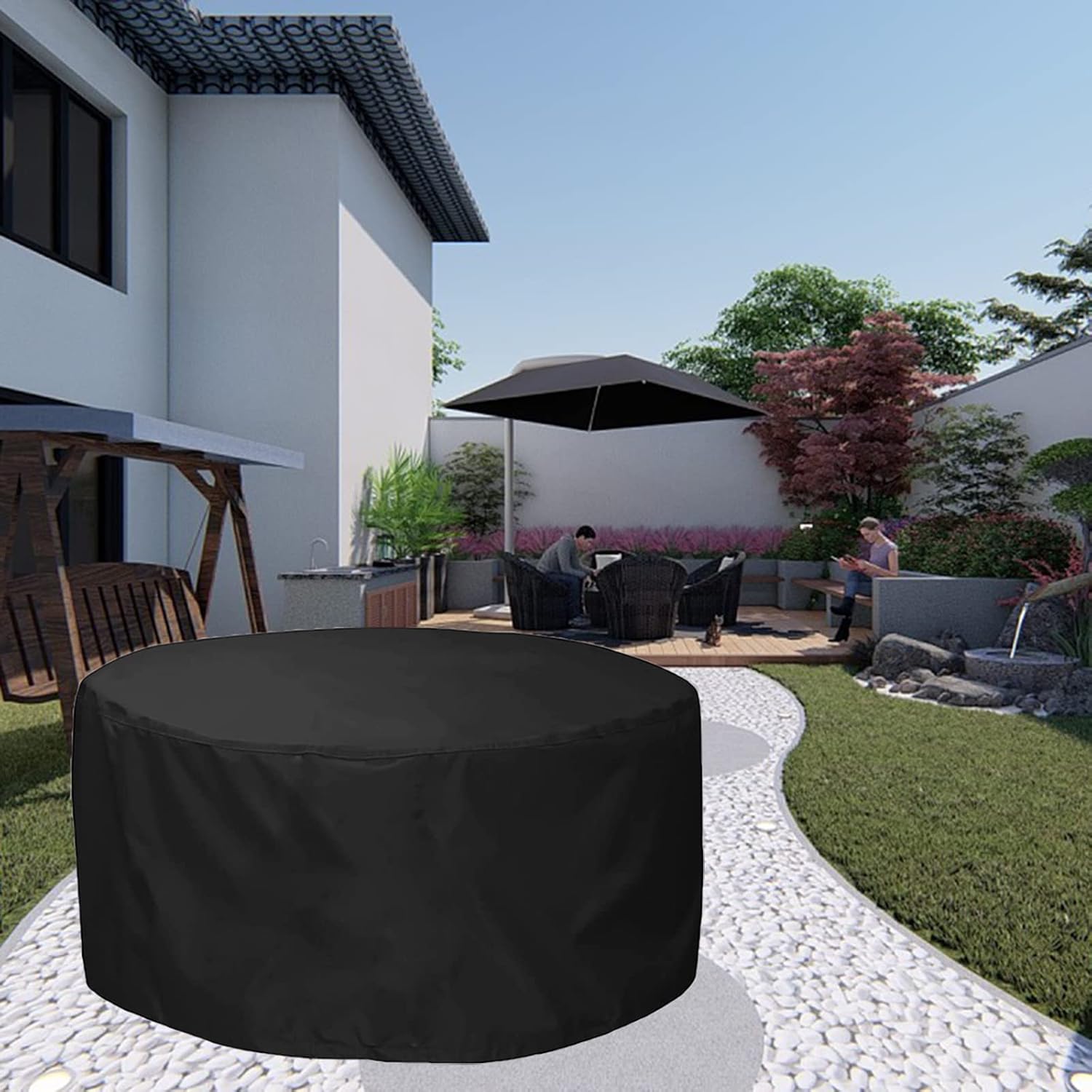 Outdoor Table Chair Set Covers 130' D x 37' H, Waterproof Patio Furniture Set Cover, 100% Waterproof Outdoor Couch Cover, All Weather Protection Covers Dustproof Cover (330x95cm)