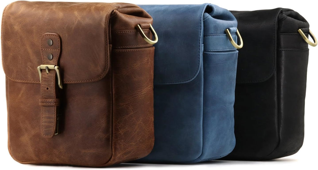 MegaGear Genuine Leather Camera Messenger Bag Mirrorless Portable electronic device cover