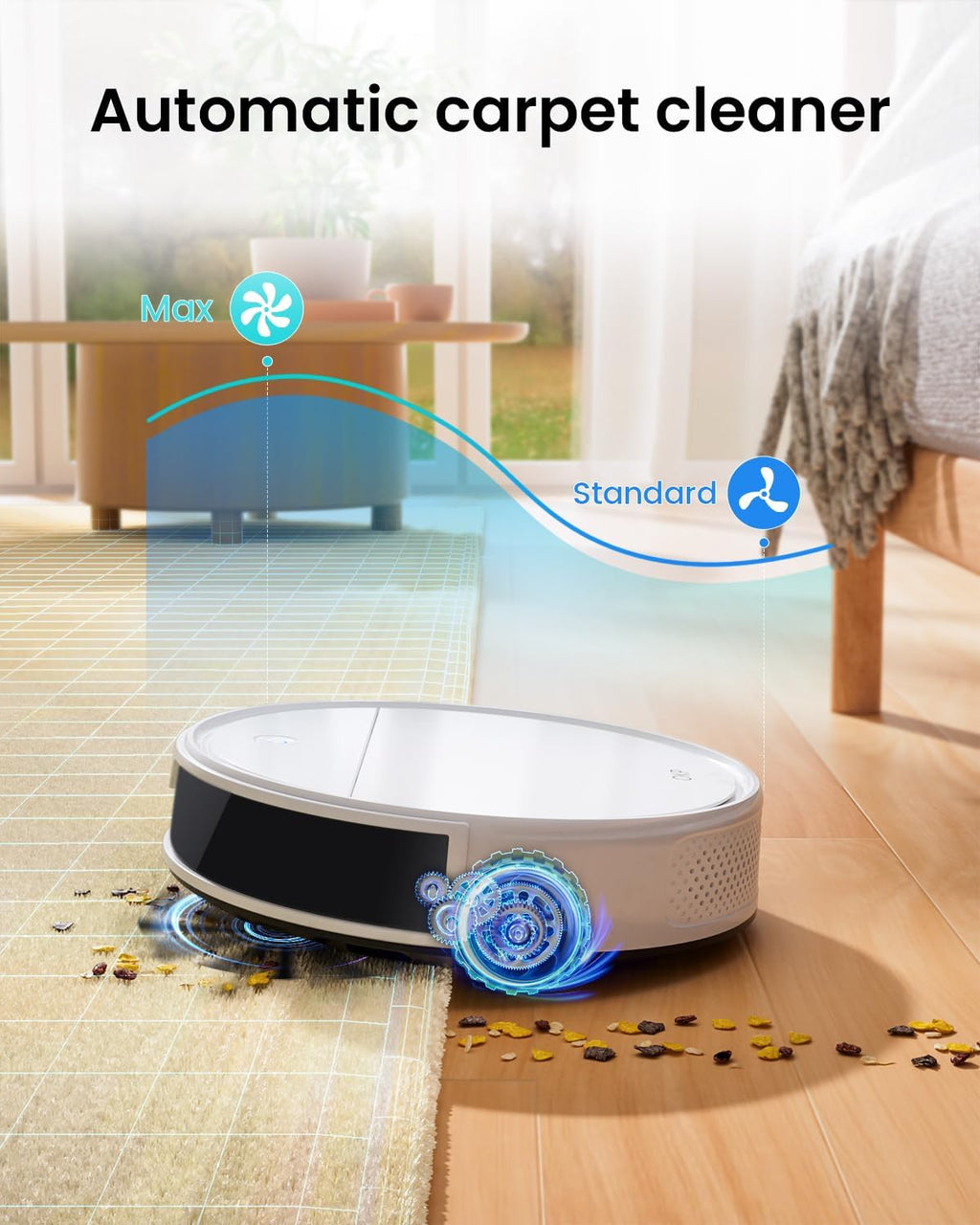 OKP Life K5 Ultra Robotic Vacuum,2.9 inch Small Robot Vacuum with ToF LiDAR Navigation,170Min Runtime,6000Pa Automatic Robotic Vacuum,WiFi/App/Alexa Control, Cleans Pet Hair and Home
