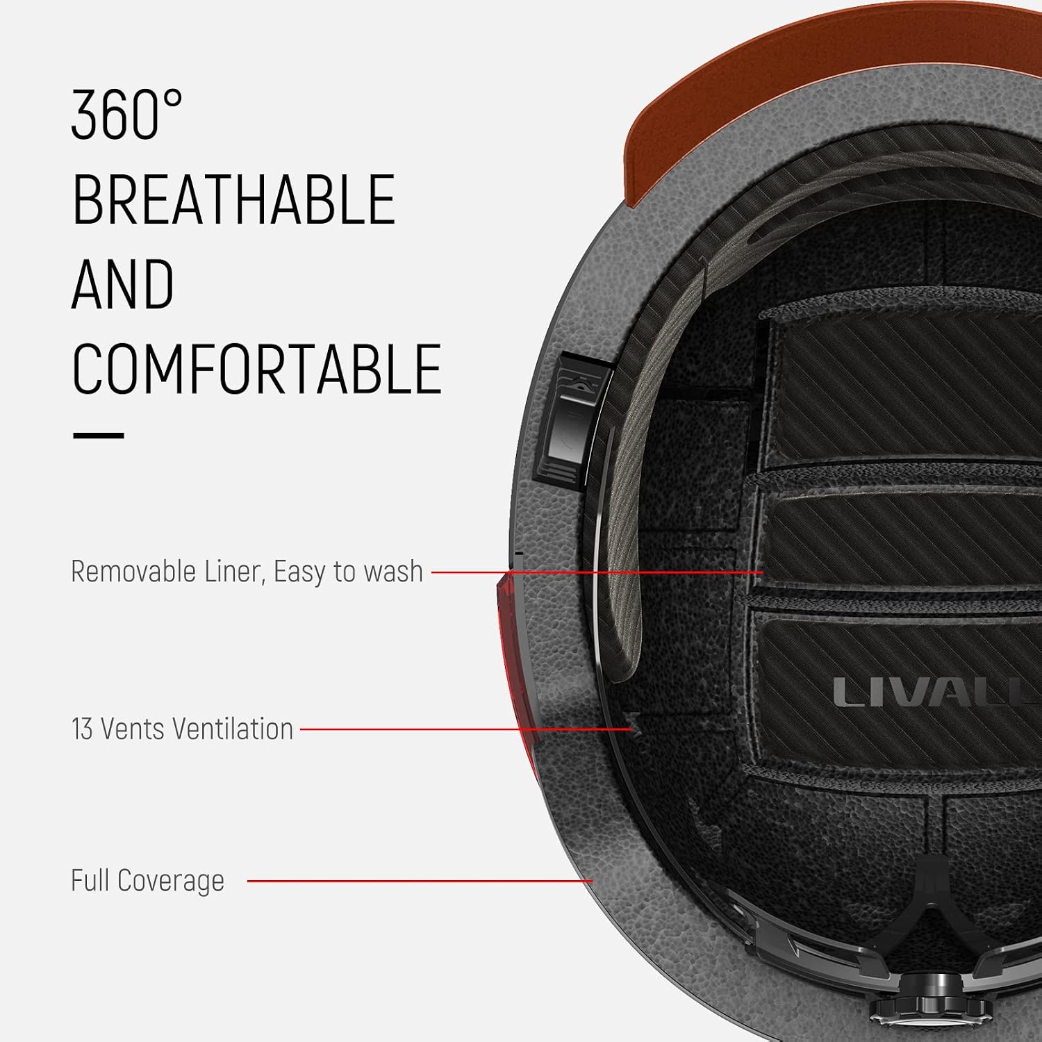 LIVALL BH51M NSO Smart Bluetooth Bike Helmet with Speakers & Built-in Microphone, CE CPSC Certified, Bicycle Helmet with Smart Turn Signals, Fall Detection, Bike Helmet with Visor for Adults Men Women