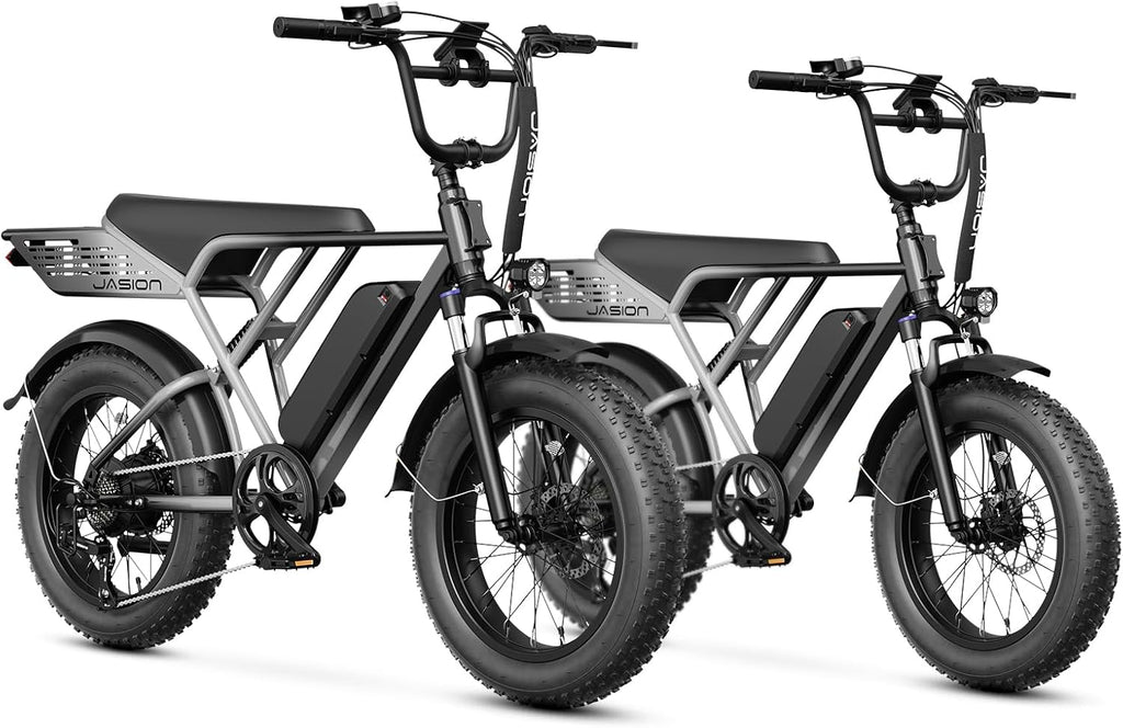 Jasion RetroVolt Electric Bike for Adults,【1500W Peak Motor & 30MPH & 70Miles】 Electric Mountain Bike, Full Suspension Ebikes for Adults, 20' Fat Tire Ebike with 48V 13Ah Battery Electric Dirt Bike