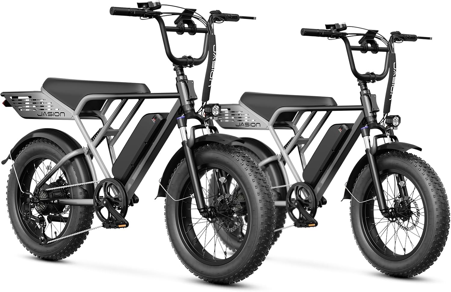 Jasion RetroVolt Electric Bike for Adults,【1500W Peak Motor & 30MPH & 70Miles】 Electric Mountain Bike, Full Suspension Ebikes for Adults, 20' Fat Tire Ebike with 48V 13Ah Battery Electric Dirt Bike