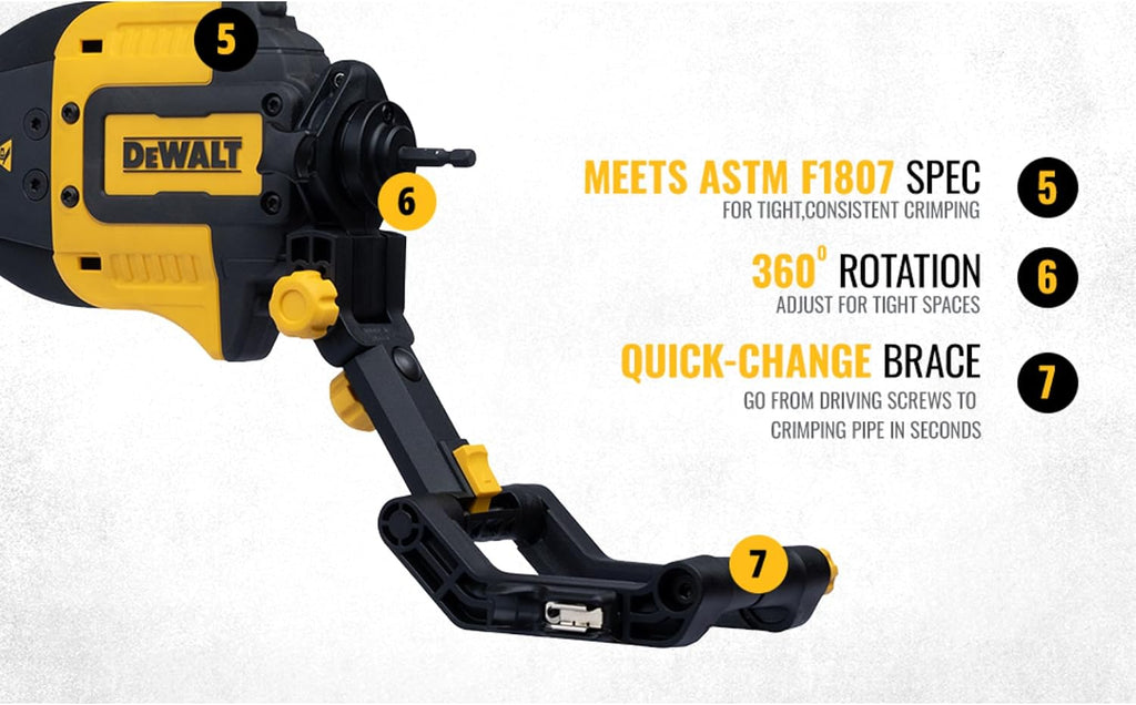 DEWALT IMPACT CONNECT PEX Crimp Ring Attachment for Impact Driver, Plumbing Tool (DWAPXCIR)