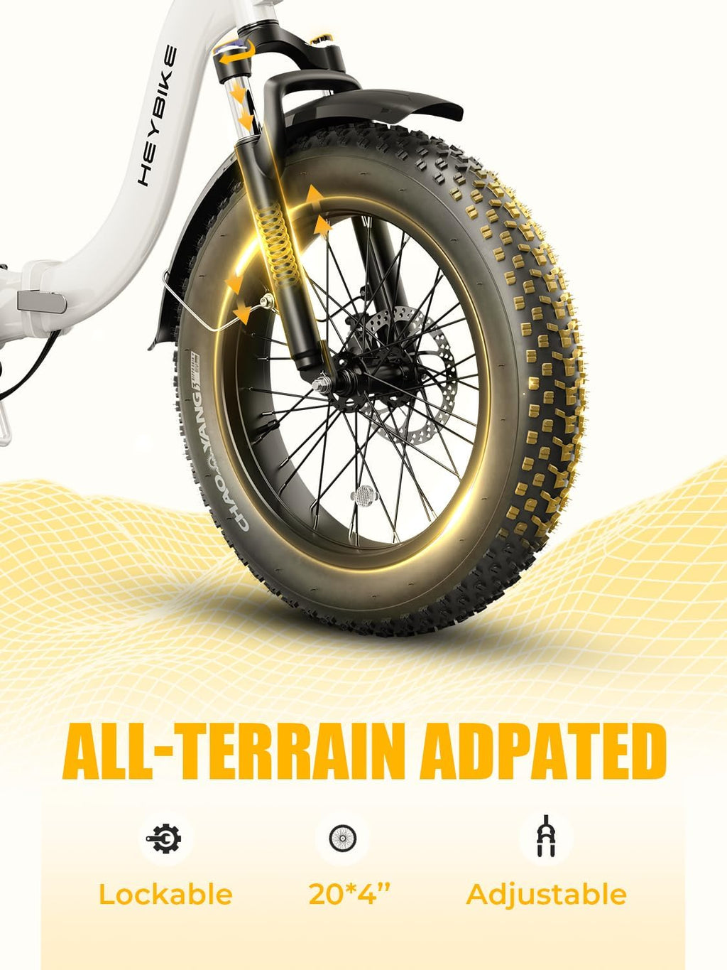 Heybike Ranger 2.0 Foldable Electric Bike for Adults,【1400W Peak Motor, 28+ MPH, 65 Miles Range】 20'×4 Fat Tire All-Terrain Ebike, 48V 15AH Removable Battery Step-Thru Electric Bicycle for Commuter