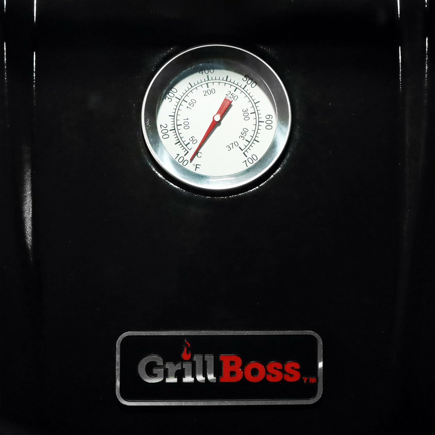 Grill Boss 4 Tier Vertical Freestanding Charcoal Smoker Portable BBQ Grill with Temperature Gauge for Outdoors, 564 Square Inch Cooking Area, Black