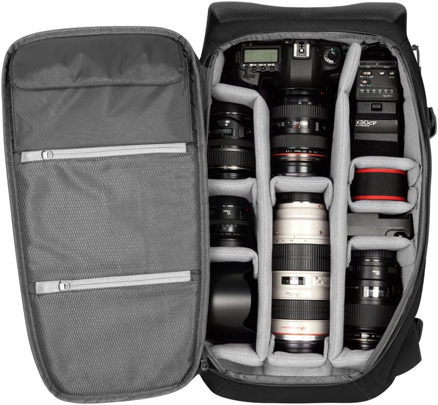 Incase DSLR BackPack with Durable 840D Nylon - 26L Weather Resistant Camera Bag designed for Photographers and Videographers, Customizable Dividers to Secure all Equipment, Quick Access Pocket - Black