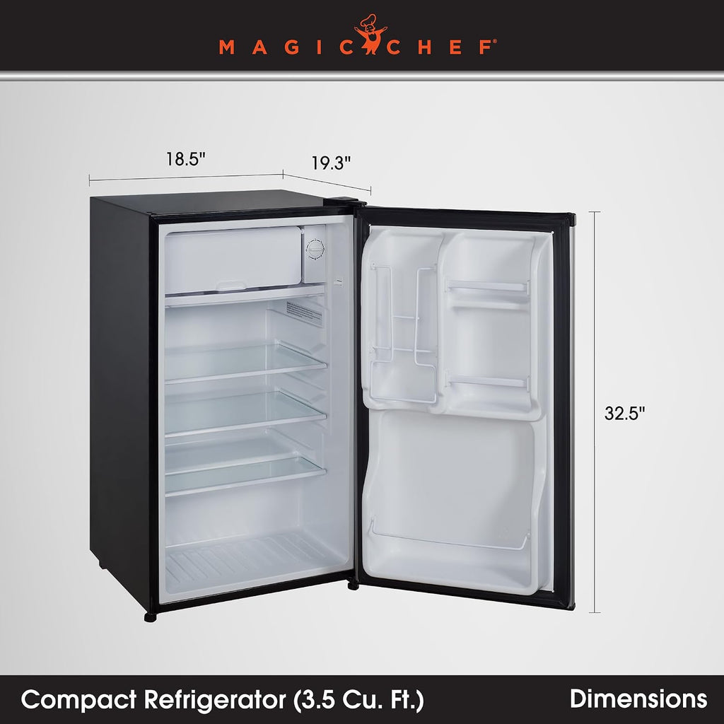 Magic Chef 3.5 cu. ft. Mini Refrigerator in Black with Freezer Section