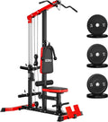 LS01 LAT Pulldown Machine, LAT Row Cable Machine with AB Crunch, LAT Tower with Cable Row Attachments, 3 in 1 Pulley Stations for Home Gym