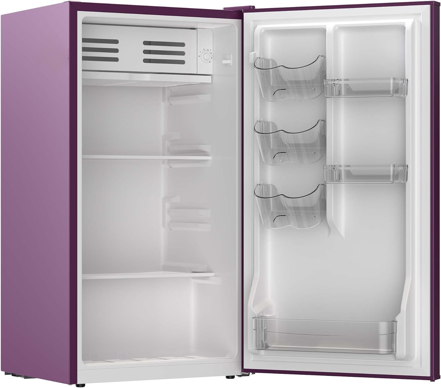 Frigidaire Refrigerator-Retro Mini Fridge Energy Saving-Adjustable Thermostat Control- Ideal for Dorm, Office, RV, Garage, Apartment 3.1 Cu Ft, PLUM