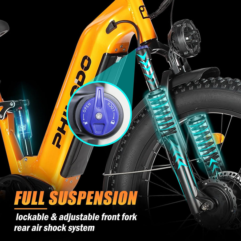 Electric Bike for Adults, 5000𝕨 Dual Motor E-Bike, 60V 32AH Long Range Dirt Bike, Fat Tire Hunting Ebike for All Terrain, Full Suspension Electric Bicycle