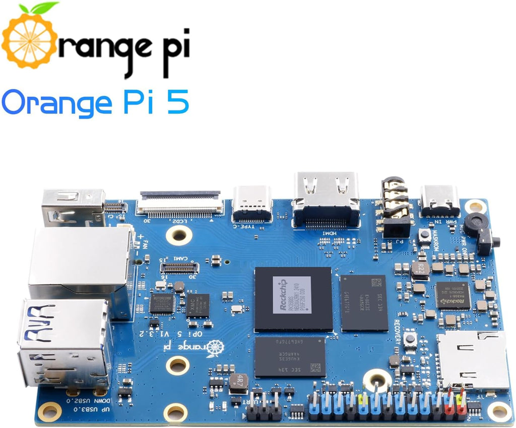 Orange Pi 5 8GB Rockchip RK3588S 8 Core 64 Bit Single Board Computer, 2.4GHz Frequency Open Source Development Board Mini PC Desktop Run Orange Pi OS, Android12, Debian11 (Pi 5 8GB+5V4A Type C Supply)