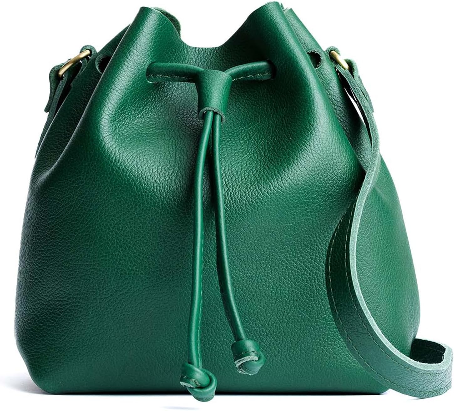 Portland Leather Goods Bucket Bag – Leather Crossbody Purse w/Drawstring Opening – Handmade from the Finest Full-Grain Hides