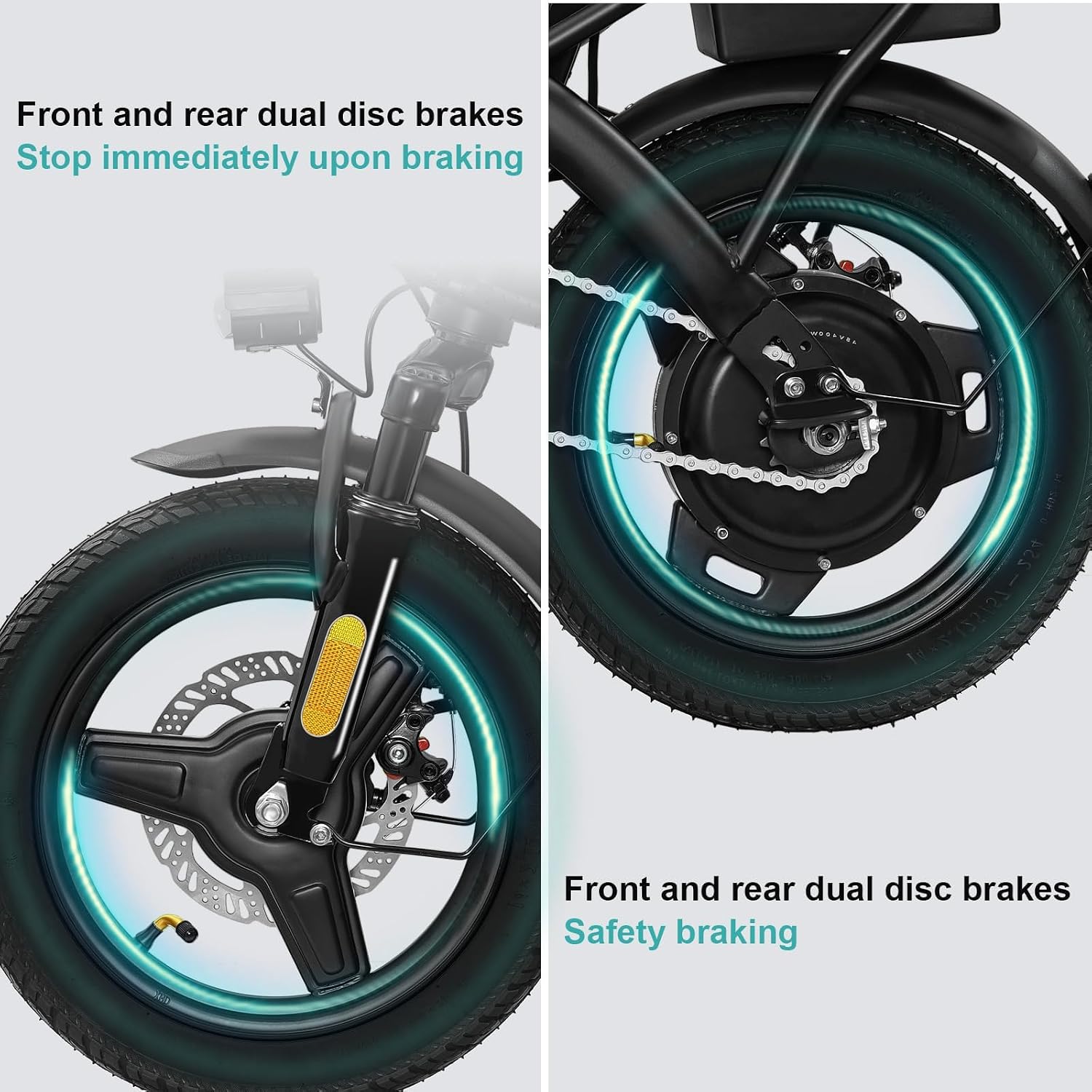 Electric Bike for Adults and Teens, Folding Ebike,Commuter City Foldable E Bike with 560W Motor and 48V 10Ah Battery, 24 MPH Speed Pedals Assist, Dual Disc Brakes,14' Compact Electric Bicycle