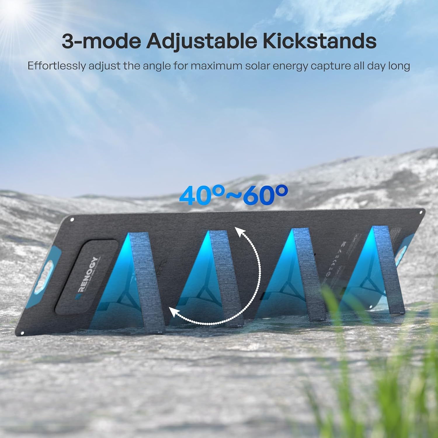 Renogy 200W Portable Solar Panel, 25% High Efficiency N-Type Foldable Solar Charger for Power Station, with Adjustable Kickstand, USB-A Type-C Output, for Camping, RV, SUV, Off-Grid Outdoor Hurricane