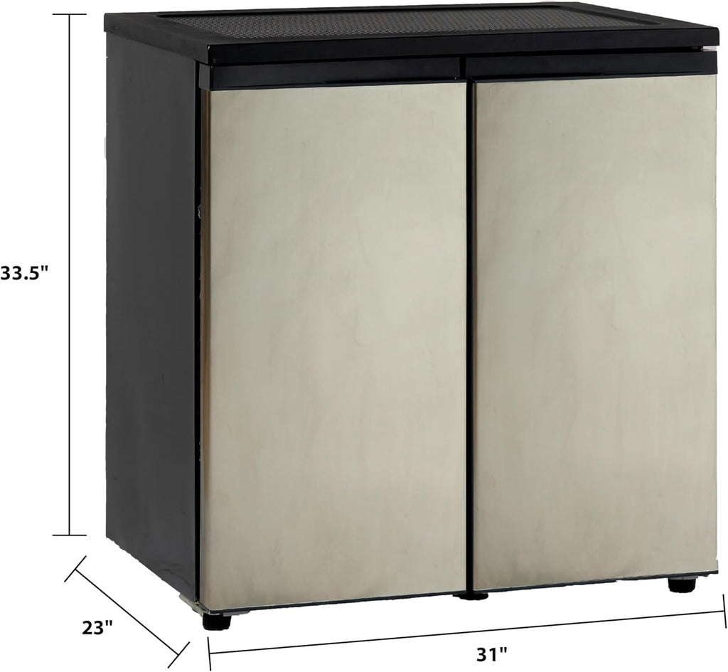 Avanti Mini Fridge Compact Side-by-Side Refrigerator with Freezer for Home Office or Dorm, Features Dual Doors Adjustable Glass Shelves and Adjustable Temperature Control, 5.5-Cu.Ft, Stainless Steel