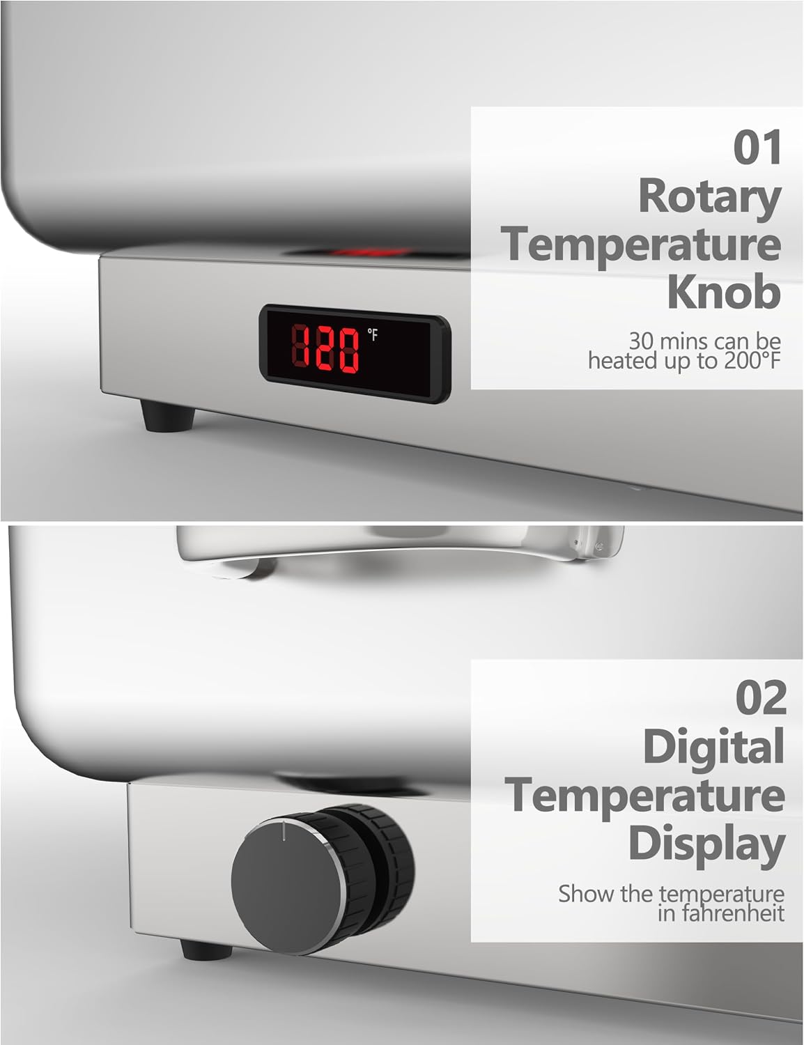 GarveeHome 2 Pack Electric Chafing Dish Buffet Set 9 QT Buffet Servers and Warmers Digital Display Temperature Warming Tray Stainless Steel Food Warmer for Parties Weddings Caterings