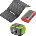 Portable Power Station with Foldable Solar Panel, 120W 110V USB-C Solar Power Bank Battery Generator with Panel, Portable Power Bank with AC Outlet for Laptop Smart Device Home RV Outdoor Camping