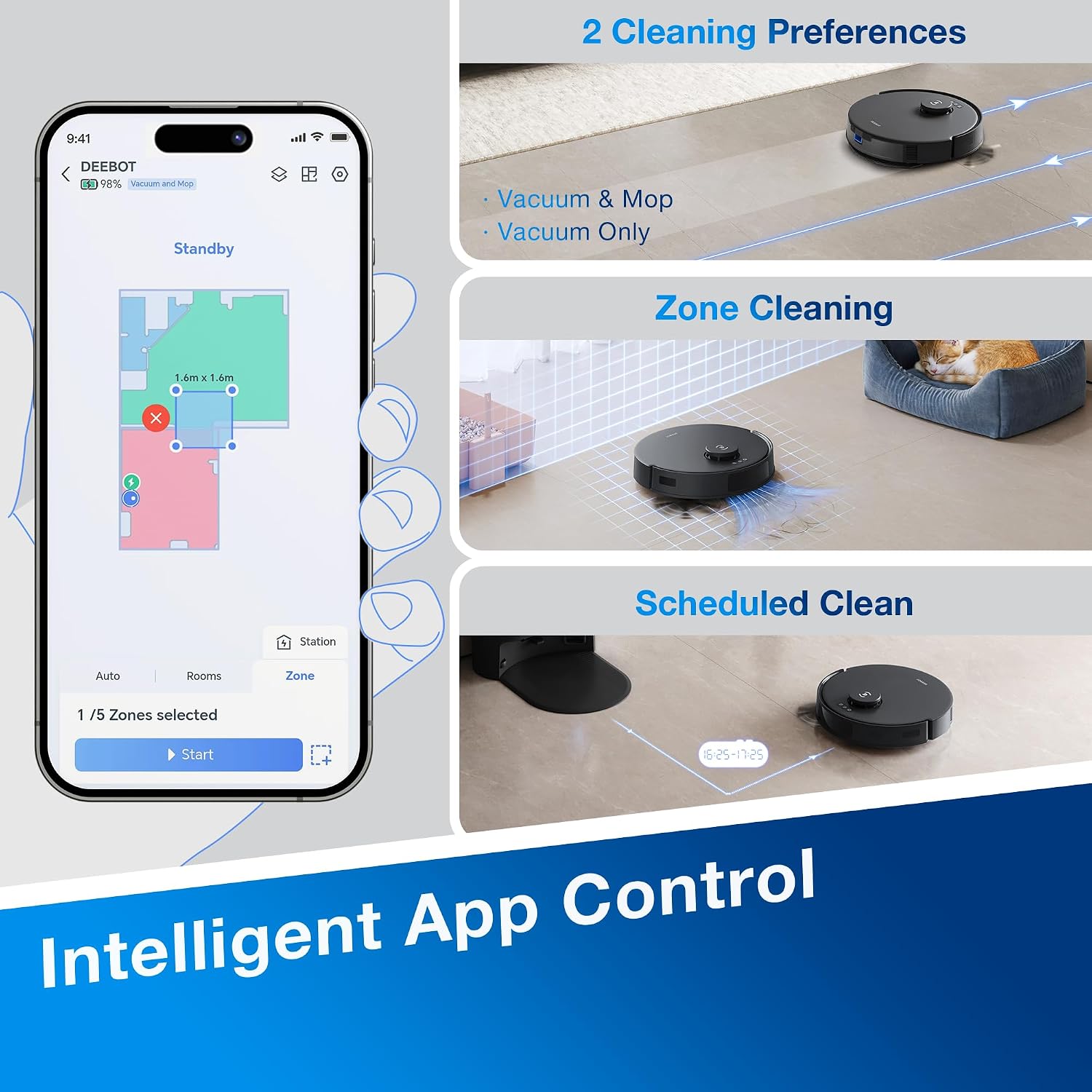 ECOVACS DEEBOT N20 Plus Robot Vacuum and Mop,with Bagless Self Emptying Station,8000Pa Powerful Suction,Anti-Tangle Technology,45-Day Capacity,300 Minutes Runtime,Perfect for Pet Hair