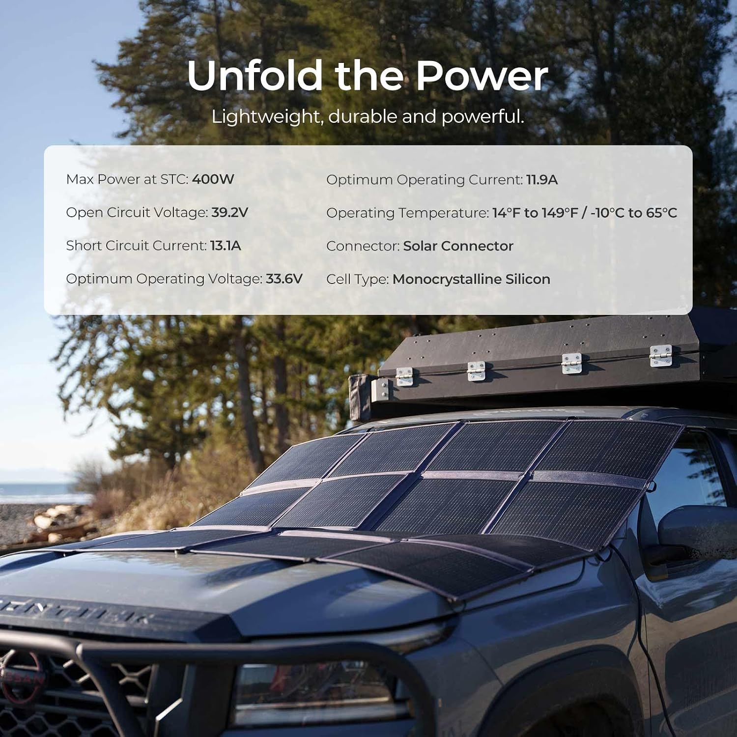 Renogy 400W Portable Solar Panel Blanket, 25% High Efficiency N-Type Foldable Solar Panel Charger for Power Station,Lightweight 16-Fold Space Save, Fast Setup for Camping, RV, Pickup, Marine Off-Grid