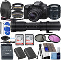 Canon EOS 90D DSLR Camera with EF-S 18-55mm f/4-5.6 is STM Lens + 420-800mm HD Super Zoom Lens Bundle with 128GB Memory + Wide Angle Lens + Telephoto Lens + 3pc Filter Kit + Extra Battery + Pro Kit