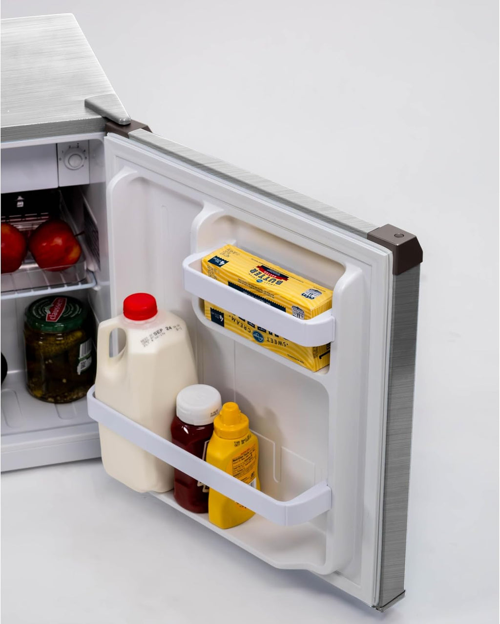Frigidaire Retro Compact Mini Fridge with Freezer Compartment, Chrome Handles, Built-in Water Dispenser, (1.8 cu ft)