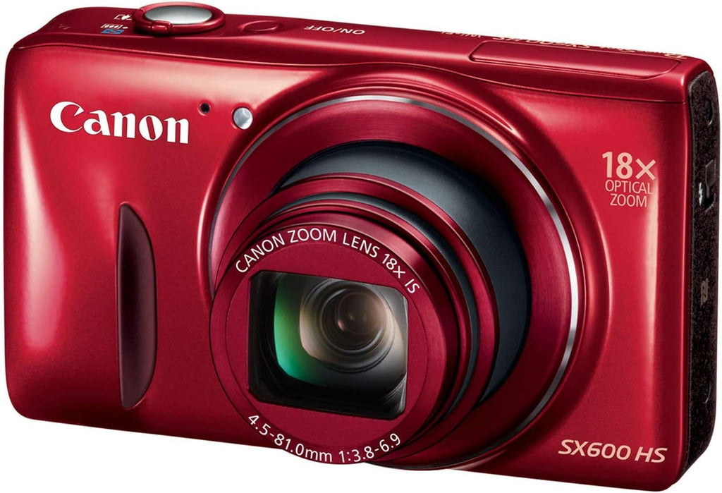 Canon PowerShot SX600 HS 16MP Digital Camera - Wi-Fi Enabled (Red) (Renewed)