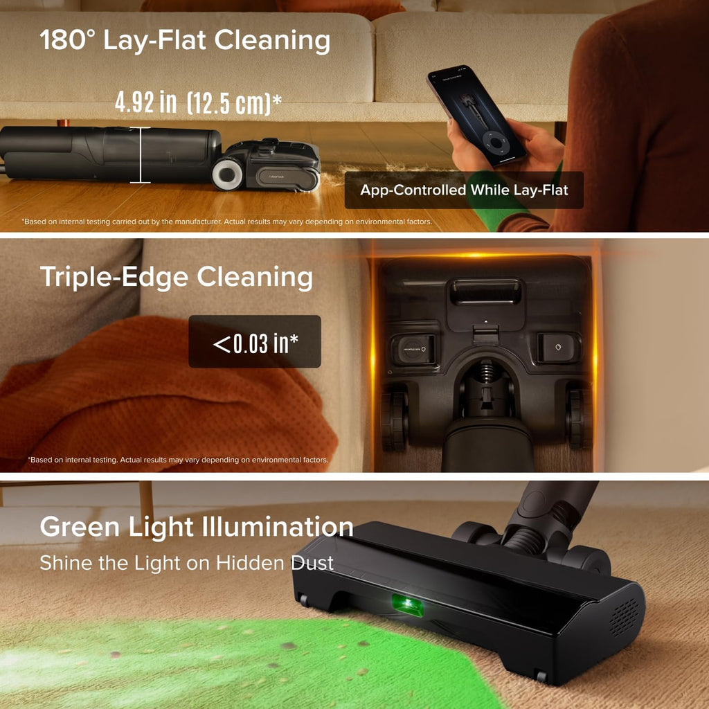 roborock F25 ACE Combo Wet Dry Vacuum Cleaner, 5-in-1 Cordless Stick Vacuum Mop, Smart Hard Floor Washer with 180° Lie-Flat, AI Assitant Wheels, Self Cleaning, 65 min Runtime, Whole House Cleaning