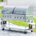 TableTop King C3H860DEL Deluxe 60' Stainless Steel Outdoor Grill with Roll Dome and Cover