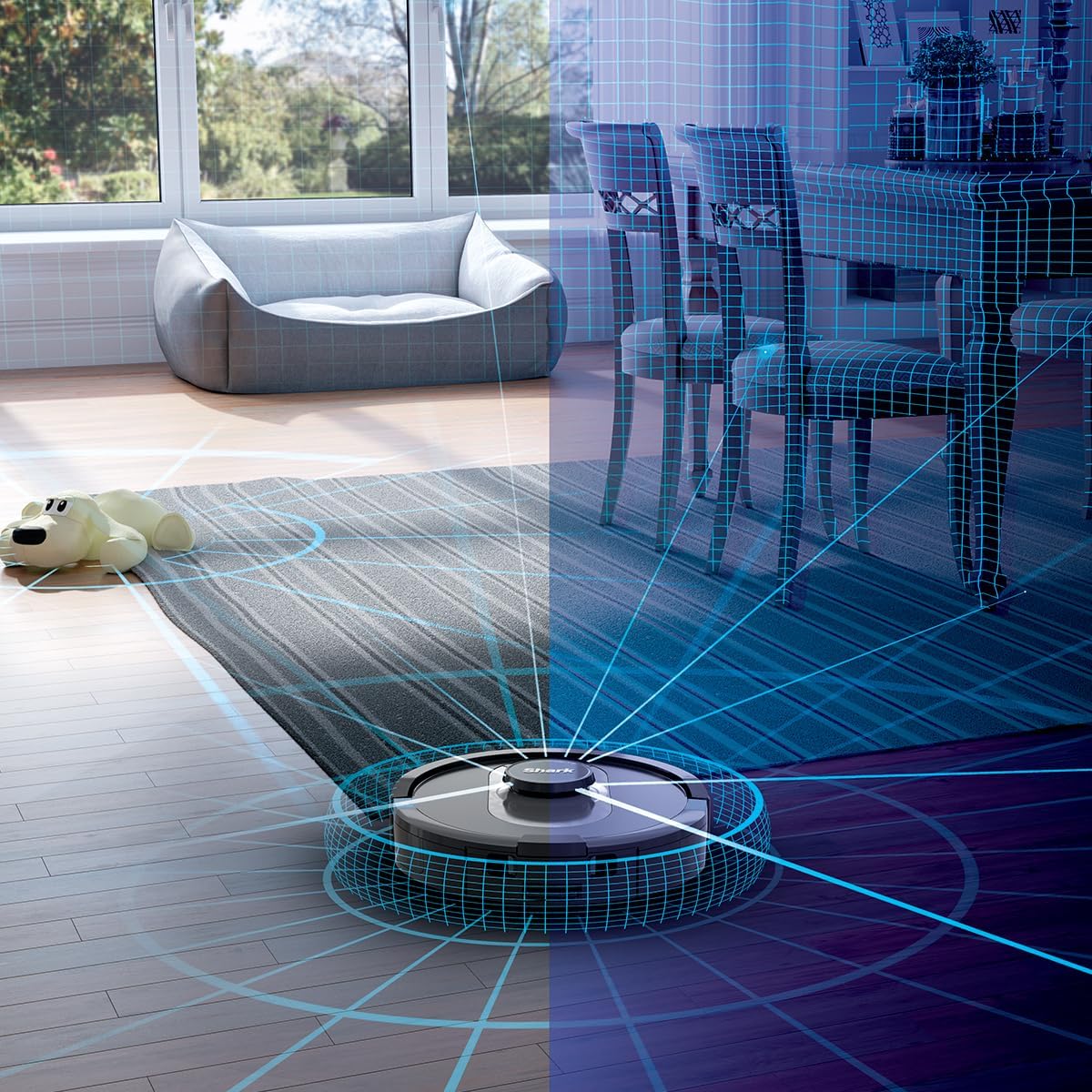 Shark UR2500SR AI Ultra Robot Vacuum with Self-Empty Base, Bagless, 30-Day Capacity, LIDAR Navigation, Compatible with Alexa, WiFi Connected, Black