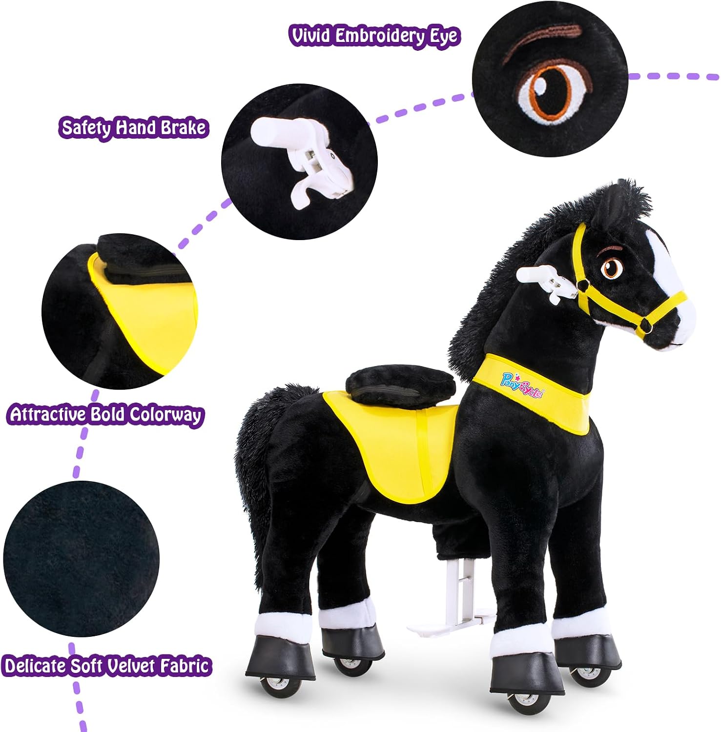 PonyCycle Pony Cycle 4-7 Ride on Pony Toy Spring Rocking Horse Riding Toy No Battery Required (35.4' Height/Size 4) Horse Rider Ride on Toys Bouncy Animals Toddlers Spirit Horse E438