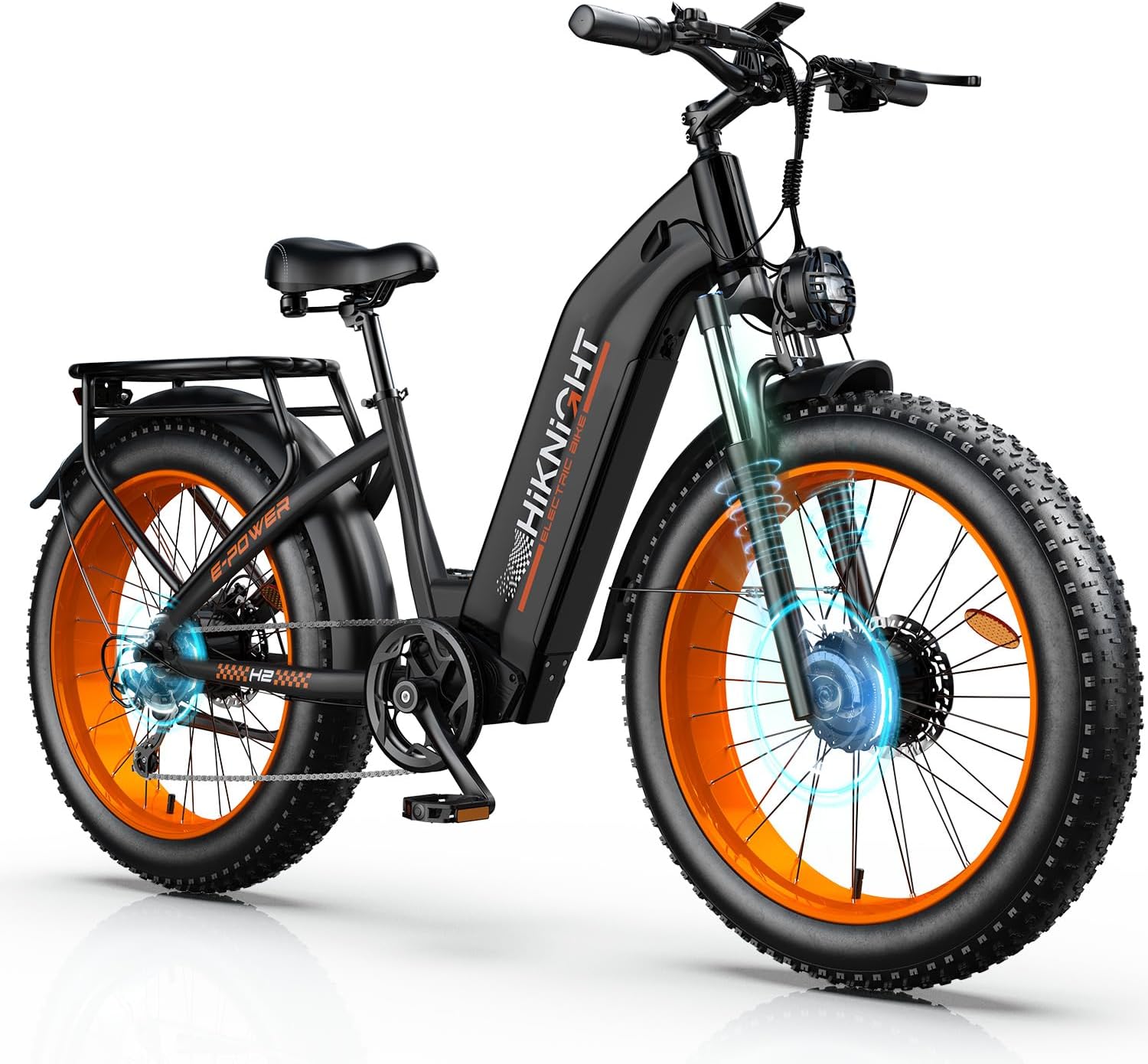 Dual Motor Electric Bike for Adults, 3000W Peak 52V 20AH Battery E Bike 26' x 4.0' Fat Tire Electric Mountain Bike Step-Thru Electric Bicycle for Women/Men, Up to 38MPH, Dual Hydraulic Brake