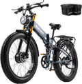 DAMSON Electric Bike for Adults Dual Motor AWD 5000W/3000W/1500W Peak 40MPH/30MPH Dirt Ebike, 52V/48V Max-Output Up to 65/80/120/160 Miles Long Range, 26' Full Suspension Fat Tire Mountains Bicycle