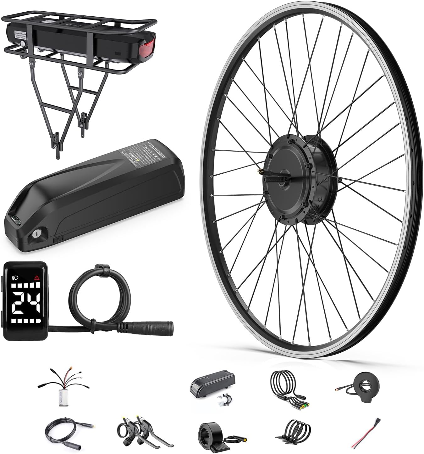 BAFANG G020 48V 500W Front Hub Motor Electric Bike Conversion Kit for 26'/700C Wheel Drive Engine with LCD Display &Optional Ebike Battery
