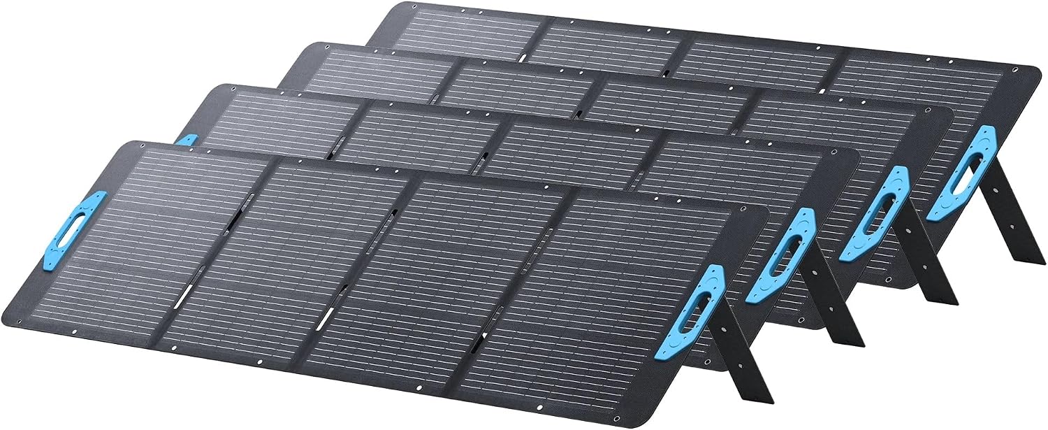 Anker SOLIX PS200 Solar Panel ×4 with Adjustable Kickstand, 4× 200W Foldable Portable Solar Charger, IP67 Waterproof, 23% Higher Energy Conversion Efficiency, for Camping, RVs, and Blackouts（Renewed）