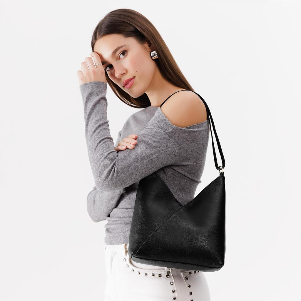 Portland Leather Goods Naomi Shoulder Bag – Handmade Slouchy Bag with Adjustable Crossbody Strap & Secure Magnetic Closure