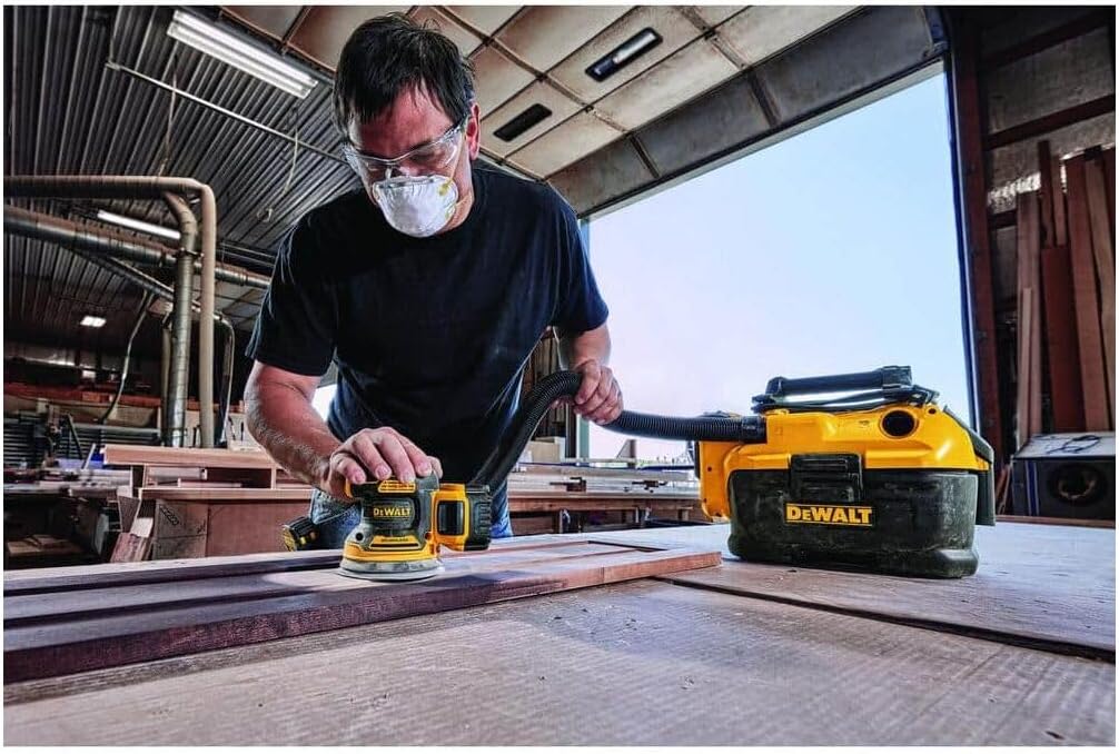 DEWALT 20V MAX Orbital Sander Cordless, 5-Inch Sander Tool, 2.Ah, 8,000-12,000 OPM, Variable Speed Dial, Storage Bag, Battery and Charger Included (DCW210D1)