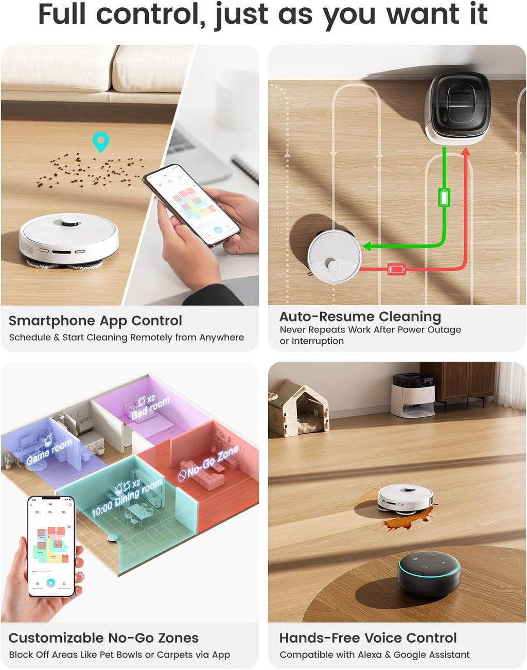 Lefant M3 Robot Vacuum, Auto Mop Washing, 12000Pa Suction, Self-Emptying & Refilling, 9mm Mop Lifting, 200RPM Spinning Mops, Smart Obstacle Avoidance, White
