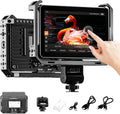 VILTROX DC-X3 6' Camera Field Monitor Kit with Rig Cage 2000nits FHD 1920x1080 IPS Touchscreen with 4K HDMI/3G-SDI Loop in/Out, 3D LUTs Video Peaking Focus Assist Waveform, Sunshade Hood, Battery