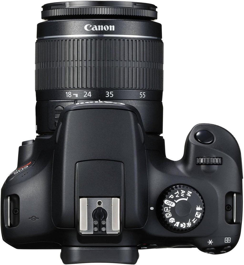 Canon EOS Rebel T100 DSLR Camera w/Canon EF-S 18-55mm F/3.5-5.6 DC III Zoom Lens + Case + 64GB Memory (19pc Bundle) (Renewed)