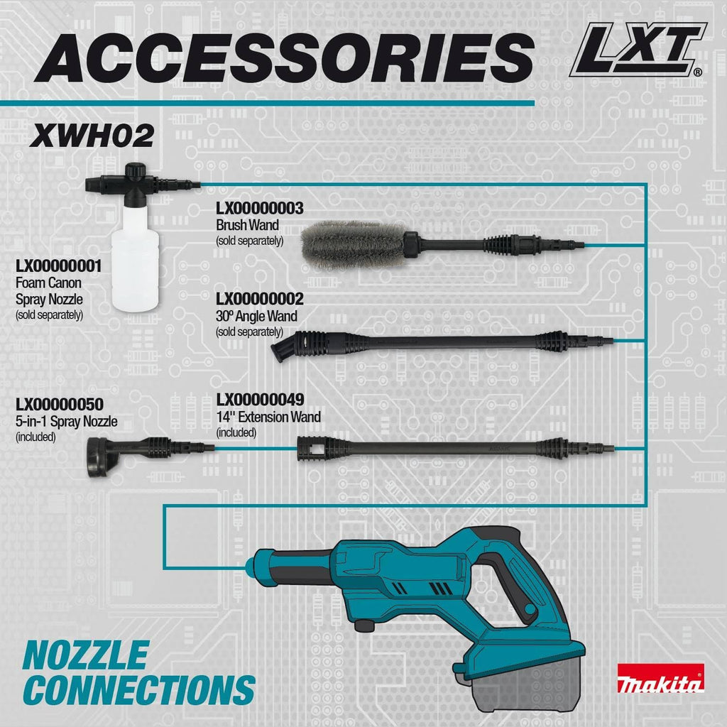 Makita XWH02Z 18V LXT® Cordless 320 PSI 0.7 GPM Power Cleaner, Tool Only