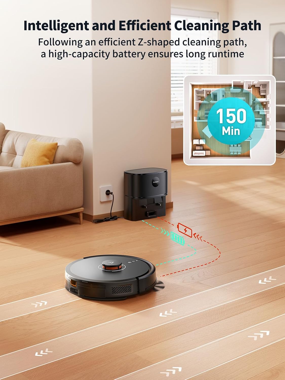 Robot Vacuum and Mop, 5000Pa Suction Self-Emptying Robot Vacuum Cleaner, Laser Navigator with Smart Mapping Robotic Vacuums, Schedule,150Mins Runtime, App Alexa Control for Carpet/Pet Hair,Q10 pro