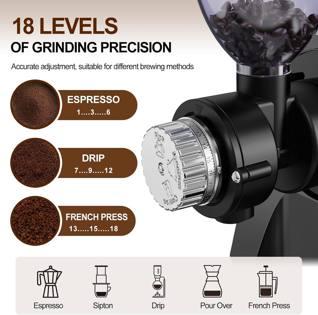 Masticating Fruit Vegetable Juicer Machine, 2-In-1 Electric Juicer Grinder 18 Adjustable Settings for Coffee Bean Nut, 250W Quiet Juicing Machine Cold Press Extractor BPA Free Easy To Clean & Assemble