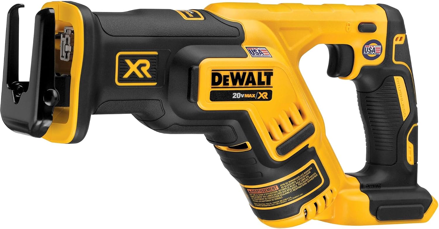 DEWALT 20V MAX XR Reciprocating Saw Cordless, Brushless, Compact,Variable Speed, Pivoting Head, LED Light, Tool Only (DCS367B)