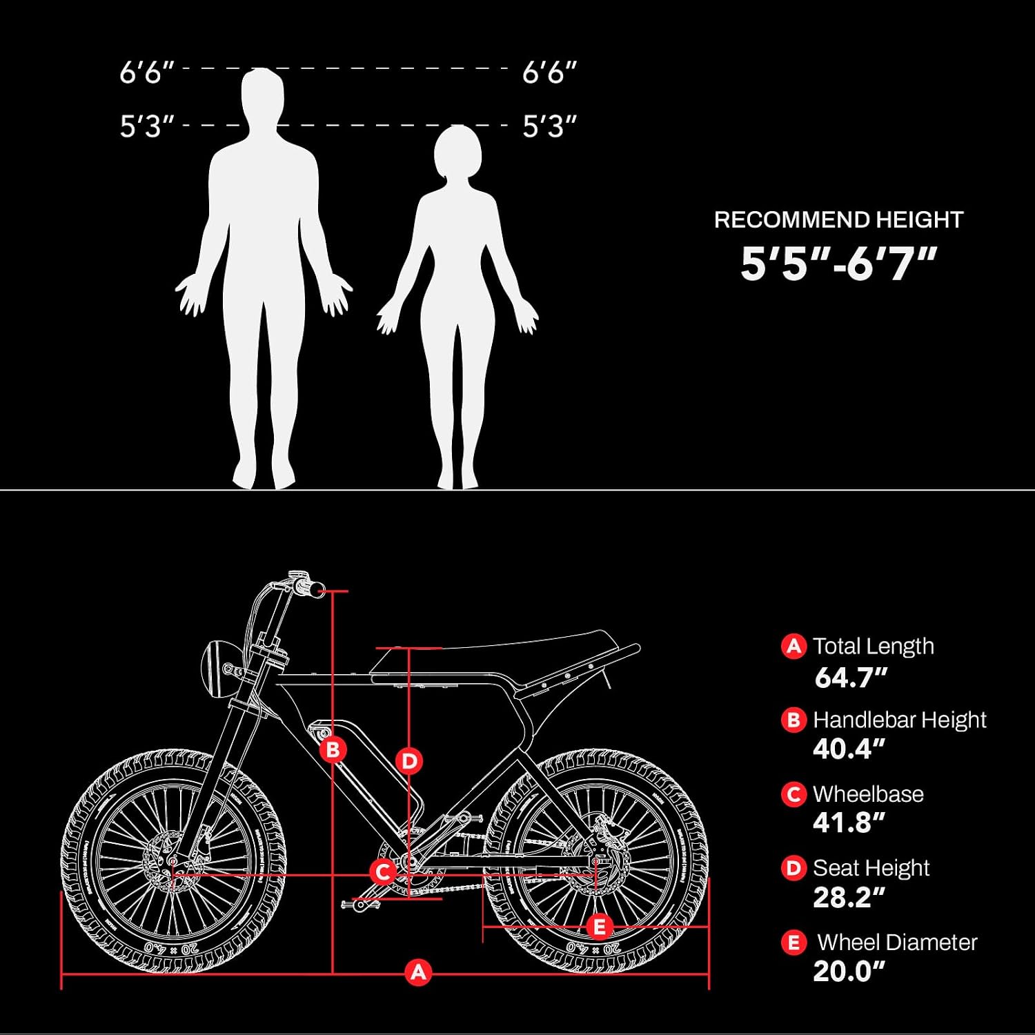 MACFOX X1S Electric Bike, Ebike 500W/48V/10.4Ah, 20' Fat Tire Electric Bicycles Up to 20MPH & 40 Miles with Retro Motorcycle Design, Removable Battery, 50N.m Max Torque (Purple+White)