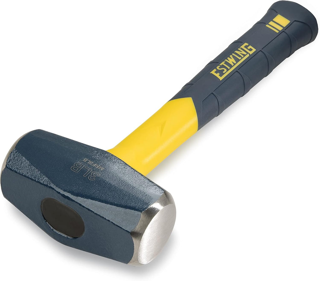 ESTWING Sure Strike Drilling/Crack Hammer - 3-Pound Sledge with Fiberglass Handle & No-Slip Cushion Grip - MRF3LB,(Pack of 12)