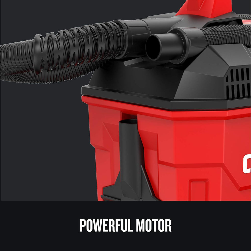 CRAFTSMAN V20 Cordless Vacuum Cleaner, Shop Vac Wet/Dry, 2 Gallon, 7ft Hose, Bare Tool Only (CMCV002B)