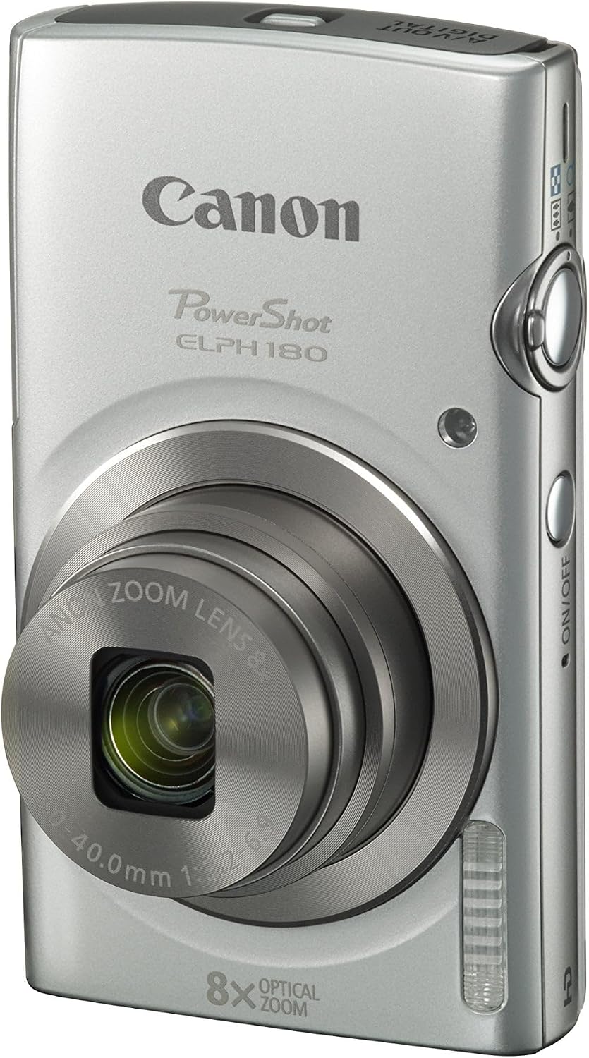 Canon PowerShot ELPH 180 Digital Camera w/Image Stabilization and Smart AUTO Mode (Silver) (Renewed)